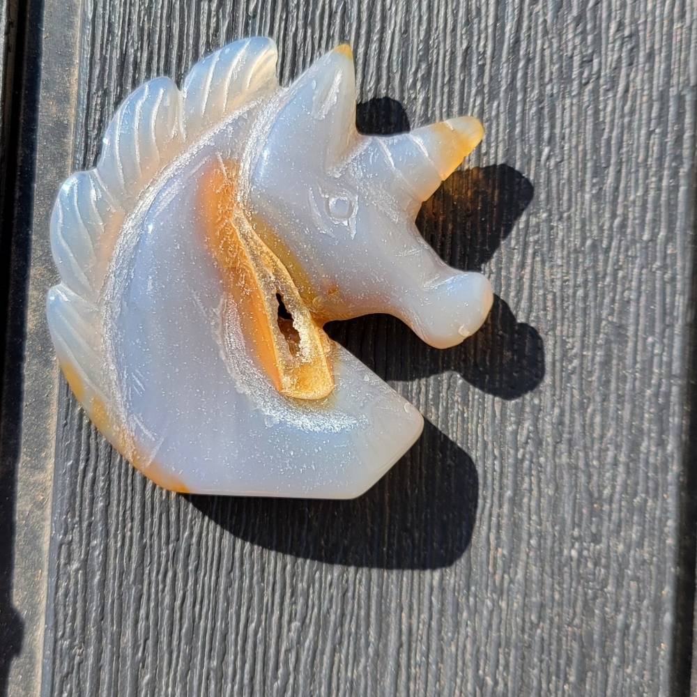 Agate Crystal Unicorn Druzy - Picture 2 of 9
